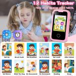 Kids Smart Phone for Girls, Christmas Birthday Gifts for Girls Age 3-10 Kids Toys Cell Phone, 2.8" Touchscreen Toddler Learning Play Toy Phone with Dual Camera, Game, Music Player, 8GB Card Purple