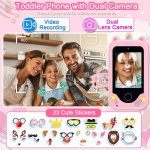 Kids Smart Phone for Girls, Christmas Birthday Gifts for Girls Age 3-10 Kids Toys Cell Phone, 2.8" Touchscreen Toddler Learning Play Toy Phone with Dual Camera, Game, Music Player, 8GB Card Purple