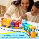 Play-Act Learning Toy for Toddlers 1 2 3 Years Old, Counting, Matching & Sorting Montessori Learning Farm Train Including 9 Farm Animals, Birthday Gift for Baby Boys Girls