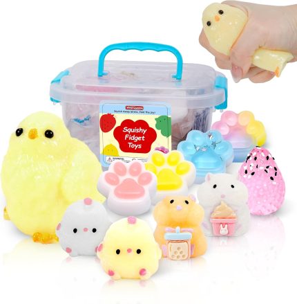 10 Pack Taba Squishy Toys kit with Toy Box-Squeeze Toys Kawaii taba Squishies Stress Relief Toys Party Favors for Kids 4-8 8-12, Squishy Fidget Toys for Kids , Birthday Gifts Toys for Girls 8-10