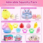 10 Pack Taba Squishy Toys kit with Toy Box-Squeeze Toys Kawaii taba Squishies Stress Relief Toys Party Favors for Kids 4-8 8-12, Squishy Fidget Toys for Kids , Birthday Gifts Toys for Girls 8-10