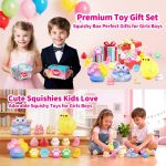 10 Pack Taba Squishy Toys kit with Toy Box-Squeeze Toys Kawaii taba Squishies Stress Relief Toys Party Favors for Kids 4-8 8-12, Squishy Fidget Toys for Kids , Birthday Gifts Toys for Girls 8-10