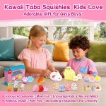 10 Pack Taba Squishy Toys kit with Toy Box-Squeeze Toys Kawaii taba Squishies Stress Relief Toys Party Favors for Kids 4-8 8-12, Squishy Fidget Toys for Kids , Birthday Gifts Toys for Girls 8-10