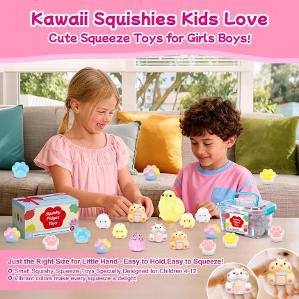10 Pack Taba Squishy Toys kit with Toy Box-Squeeze Toys Kawaii taba Squishies Stress Relief Toys Party Favors for Kids 4-8 8-12, Squishy Fidget Toys for Kids , Birthday Gifts Toys for Girls 8-10